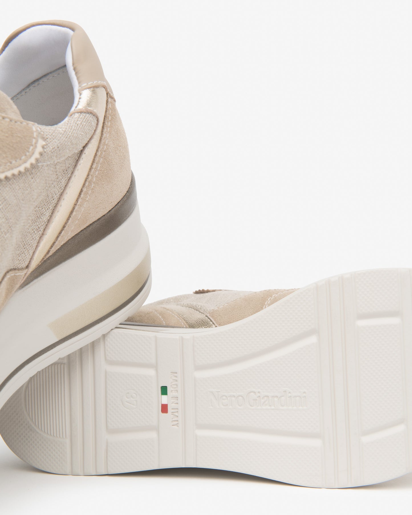 Sneakers Beige con zeppa NeroGiardini