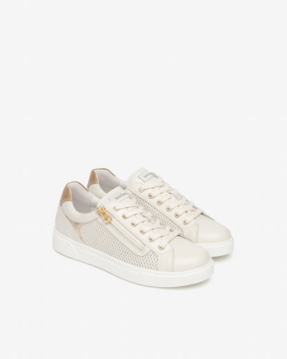 Sneaker in pelle Latte NeroGiardini