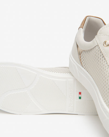 Sneaker in pelle Latte NeroGiardini