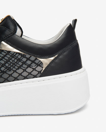 Sneaker in pelle e rete NeroGiardini