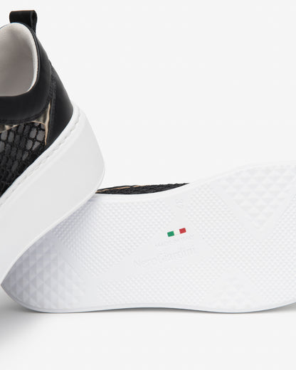 Sneaker in pelle e rete NeroGiardini