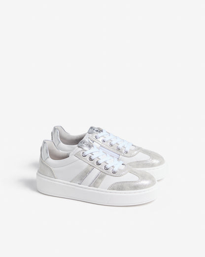 Sneaker Bianca/Argento da ragazza NeroGiardini