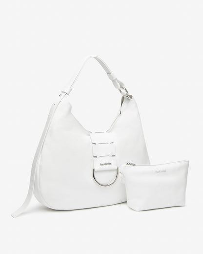 Borsa hobo in pelle Bianca NeroGiardini