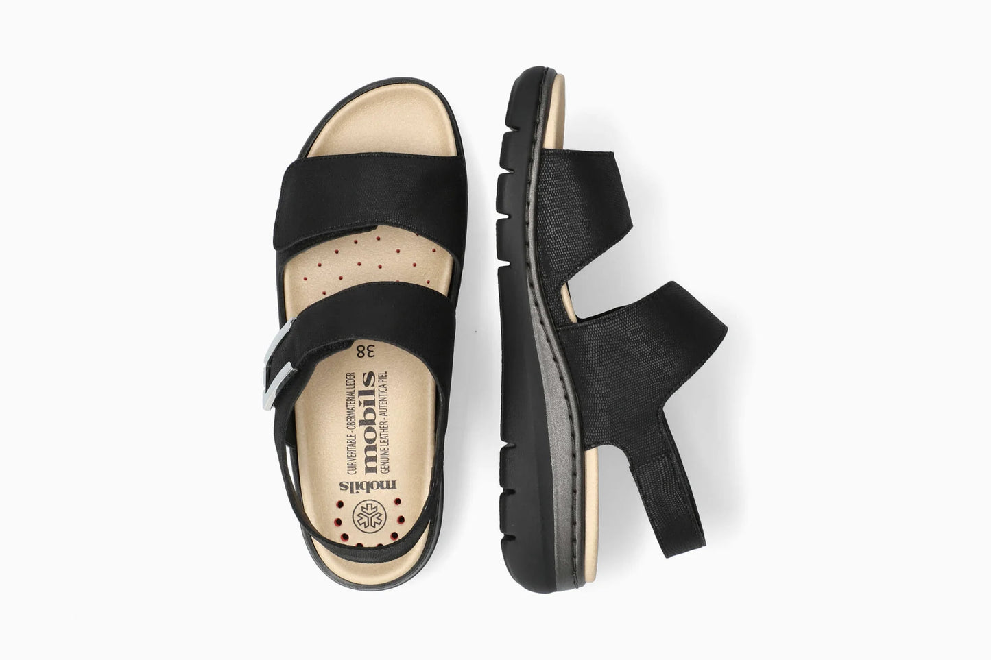 Sandalo Nero in pelle MOBILS MEPHISTO