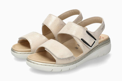 Sandalo Beige/Platino in pelle MOBILS MEPHISTO