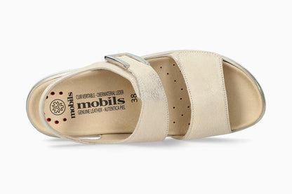 Sandalo Beige/Platino in pelle MOBILS MEPHISTO
