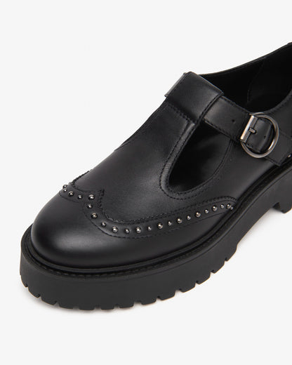 Scarpa Mary Jane in Pelle NeroGiardini