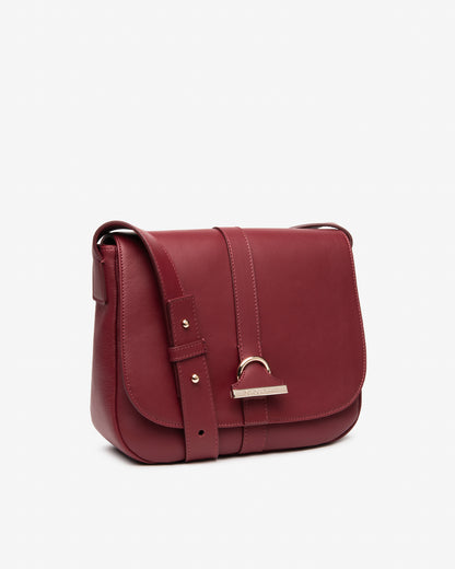 Borsa a Tracolla Bordò in Pelle NeroGiardini