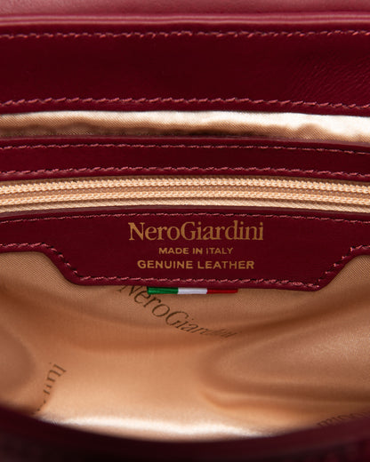 Borsa a Tracolla Bordò in Pelle NeroGiardini