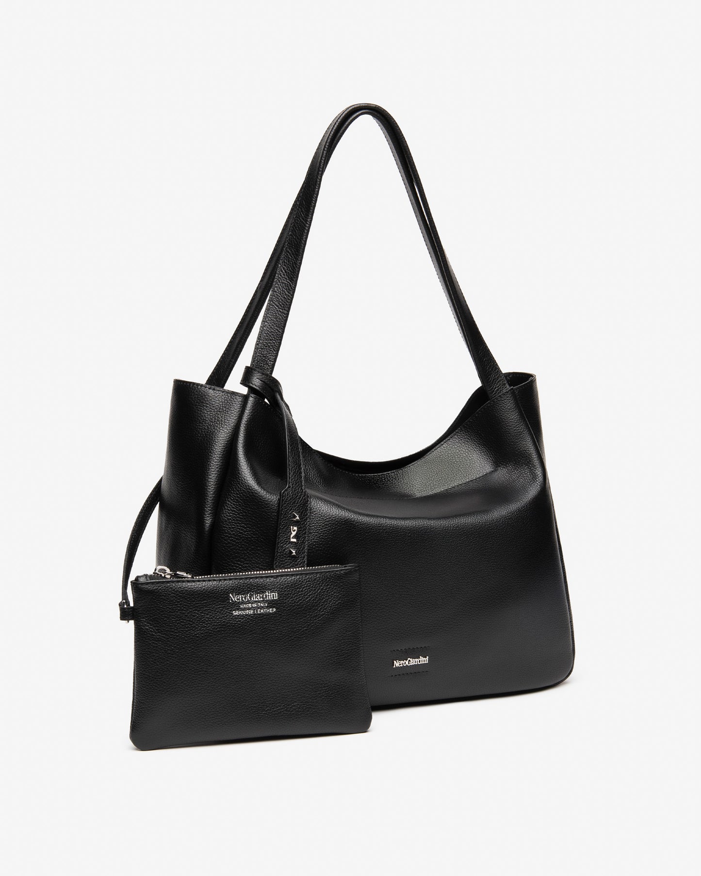 Borsa a spalla in Pelle Nera NeroGiardini