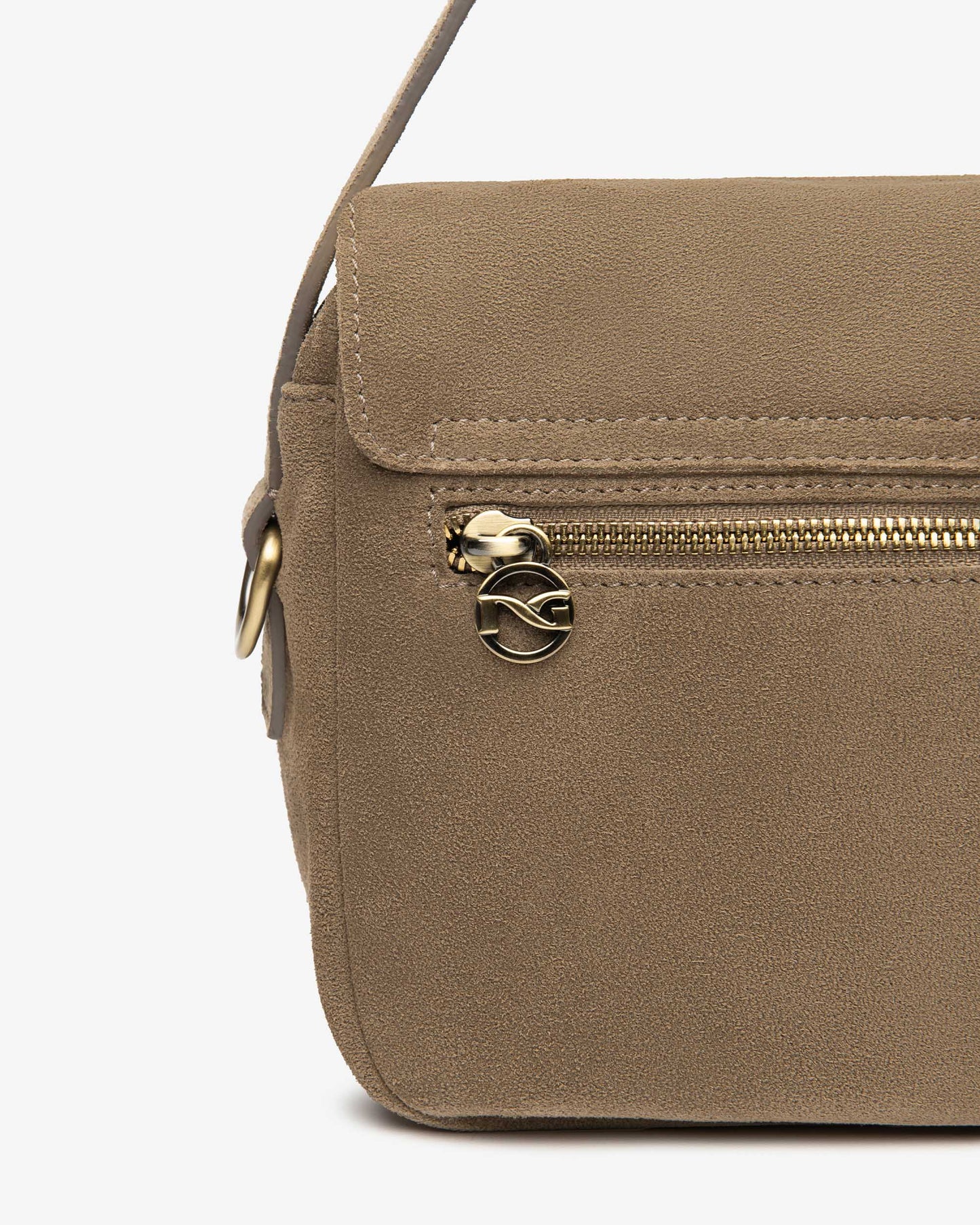 Borsa a mano in camoscio Taupe NeroGiardini