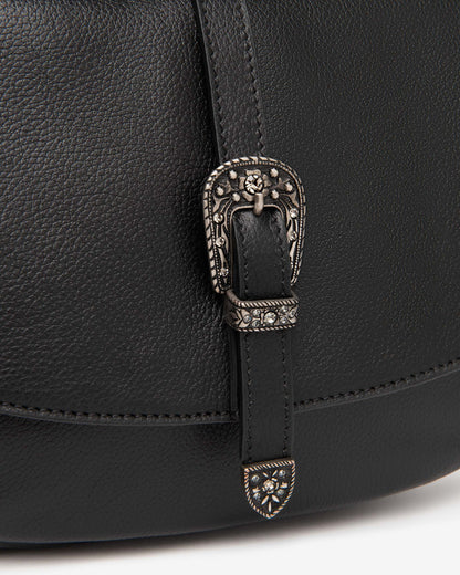 Borsa Nera a tracolla in pelle NeroGiardini