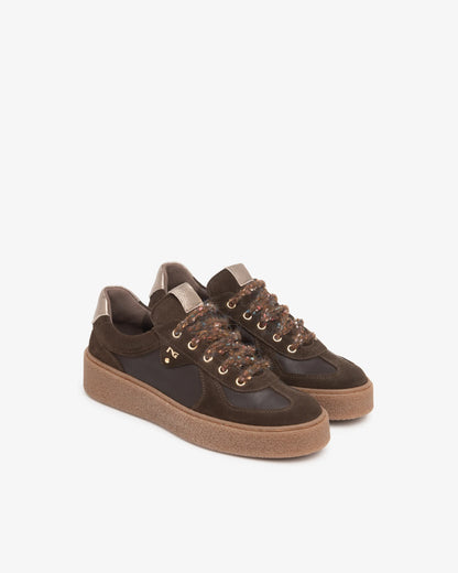 Sneaker Marrone in pelle e camoscio NeroGiardini