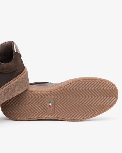 Sneaker Marrone in pelle e camoscio NeroGiardini