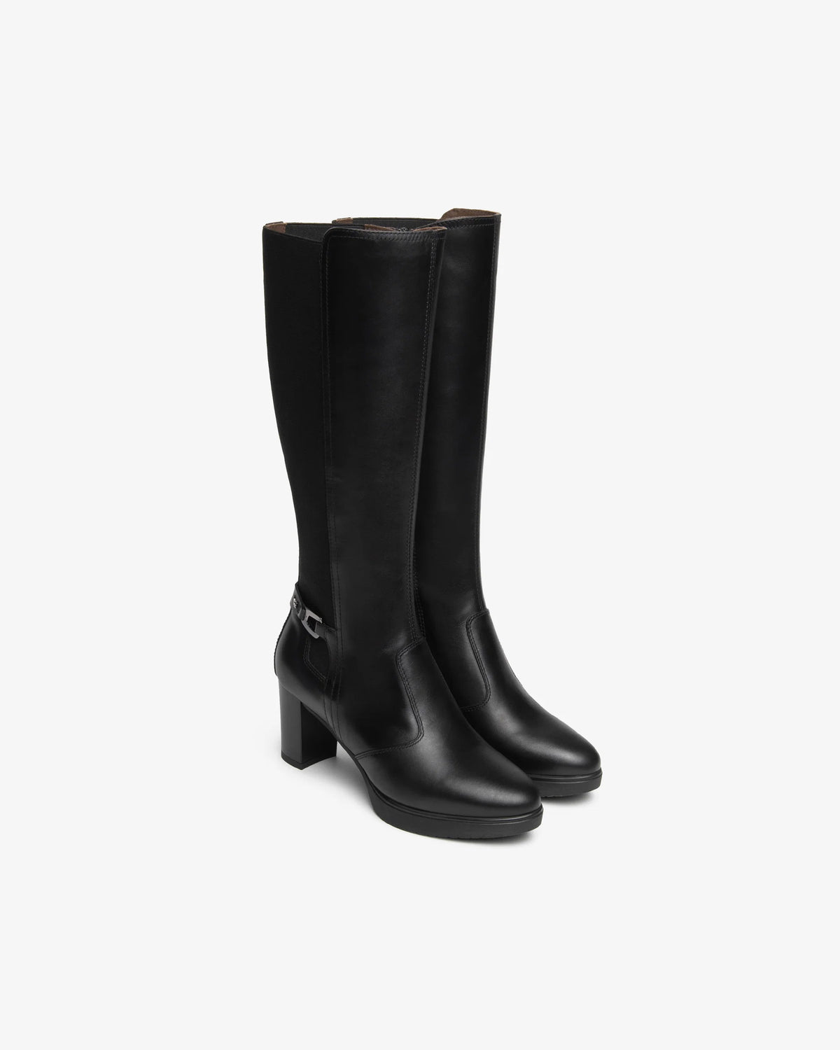 Stivale Nero in pelle con inserti elasticizzati NeroGiardini