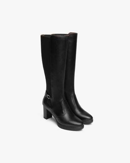 Stivale Nero in pelle con inserti elasticizzati NeroGiardini