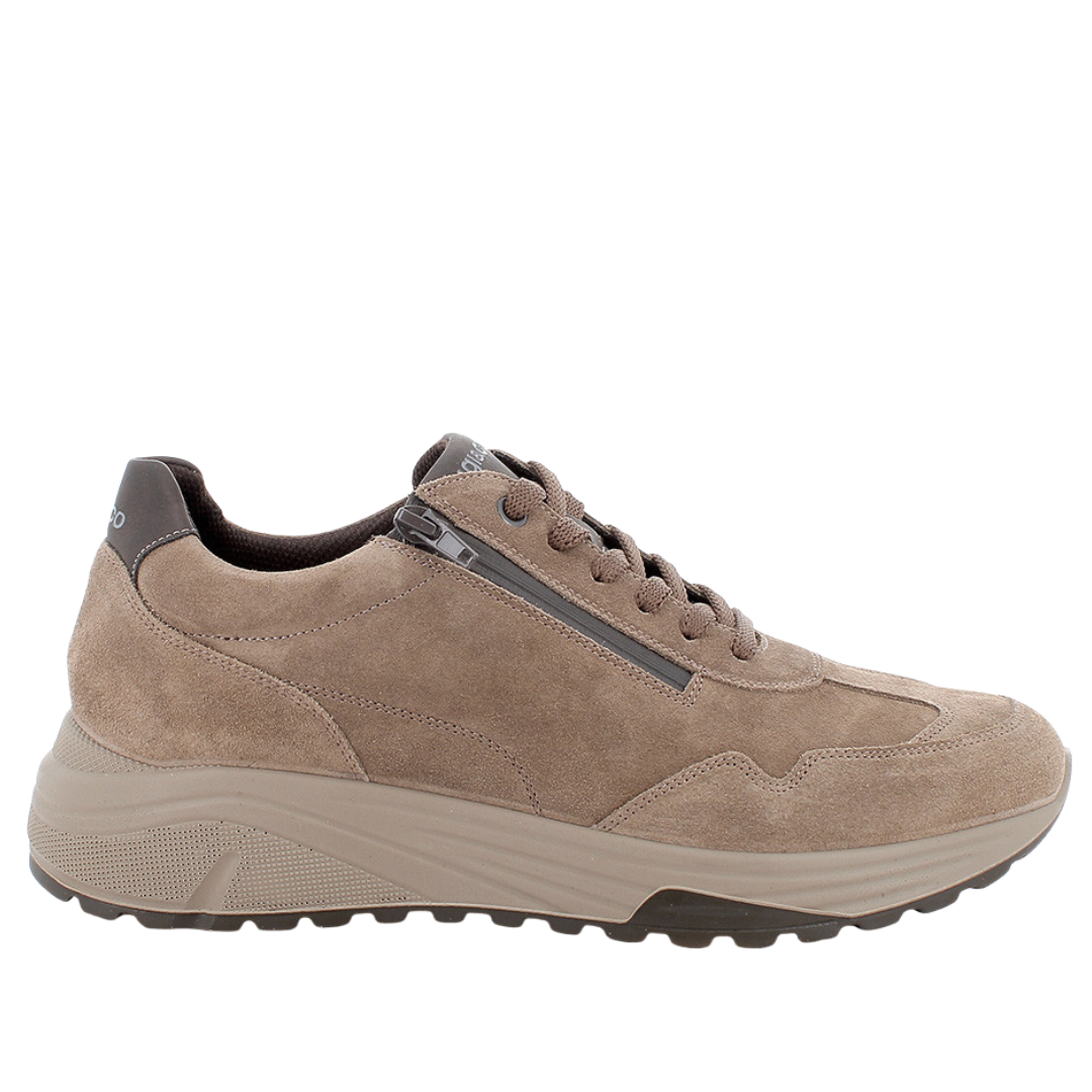 Sneaker da uomo in camoscio Fango IGI&CO