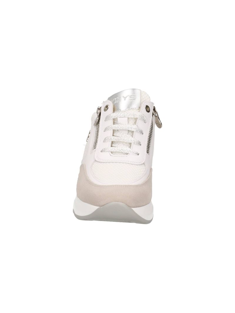 Sneaker bianca in pelle e tessuto KEYS
