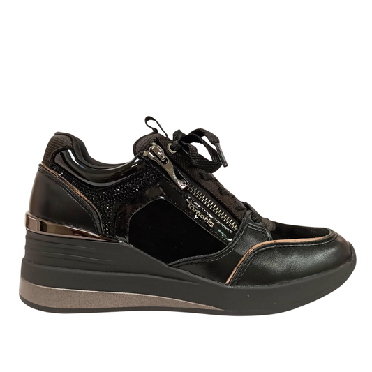Sneaker Nera con Zeppa TAMARIS