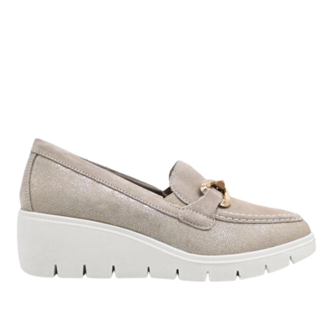 Mocassini Beige con zeppa ENVAL SOFT
