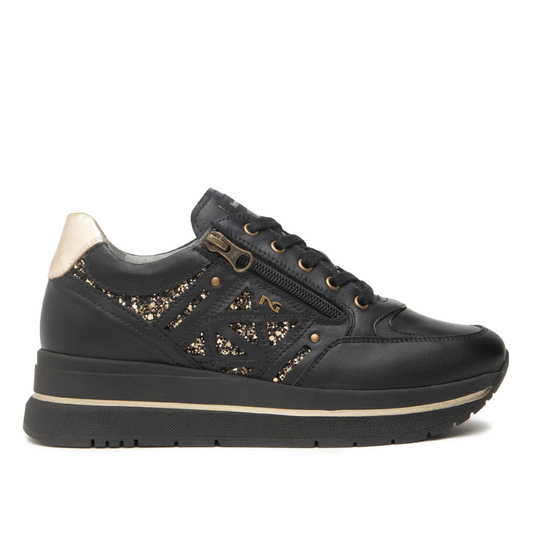 Sneakers Nero in pelle con zip NeroGiardini