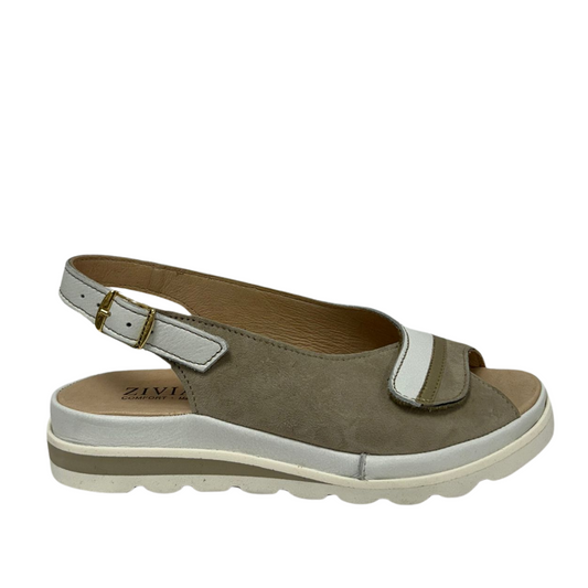 Sandalo Comfort in Pelle e Camoscio ZIVIANI