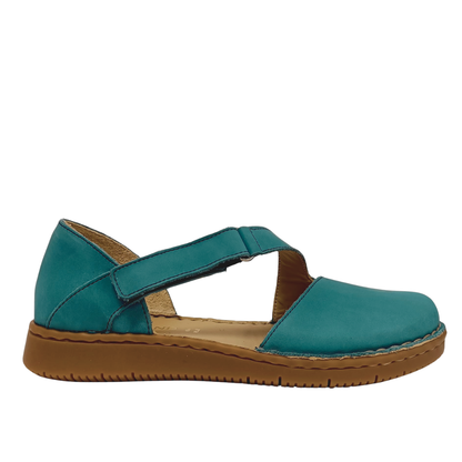 Scarpa aperta in pelle Petrolio GRUNLAND
