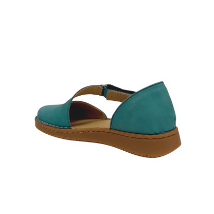 Scarpa aperta in pelle Petrolio GRUNLAND