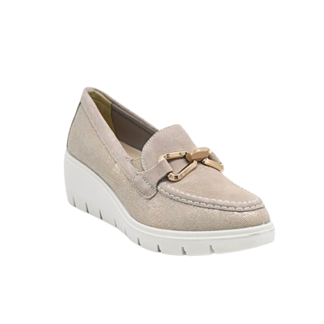 Mocassini Beige con zeppa ENVAL SOFT