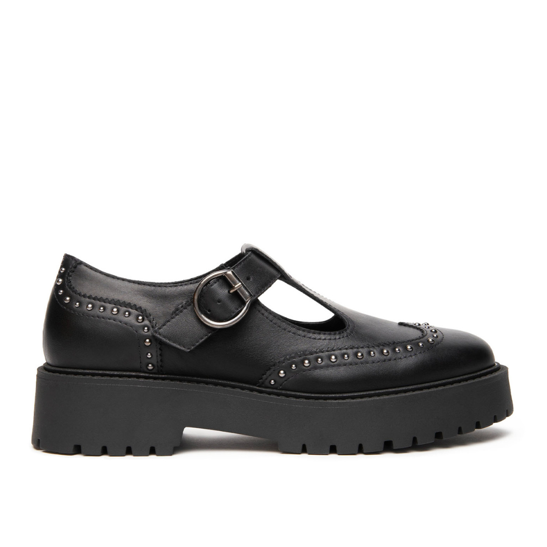 Scarpa Mary Jane in Pelle NeroGiardini