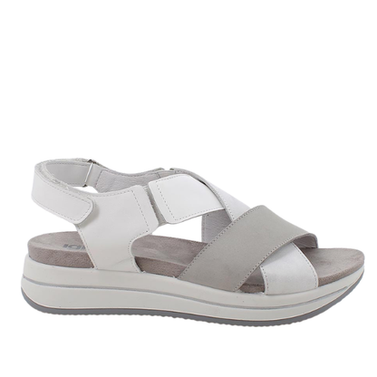Sandali grigio/argento con fasce incrociate IGI&CO