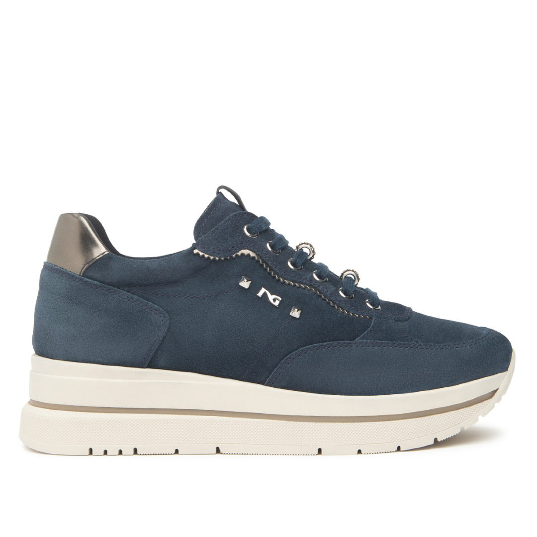Sneakers Blu in camoscio NeroGiardini
