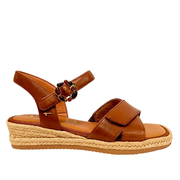 Sandalo in pelle Cuoio con strap TAMARIS COMFORT