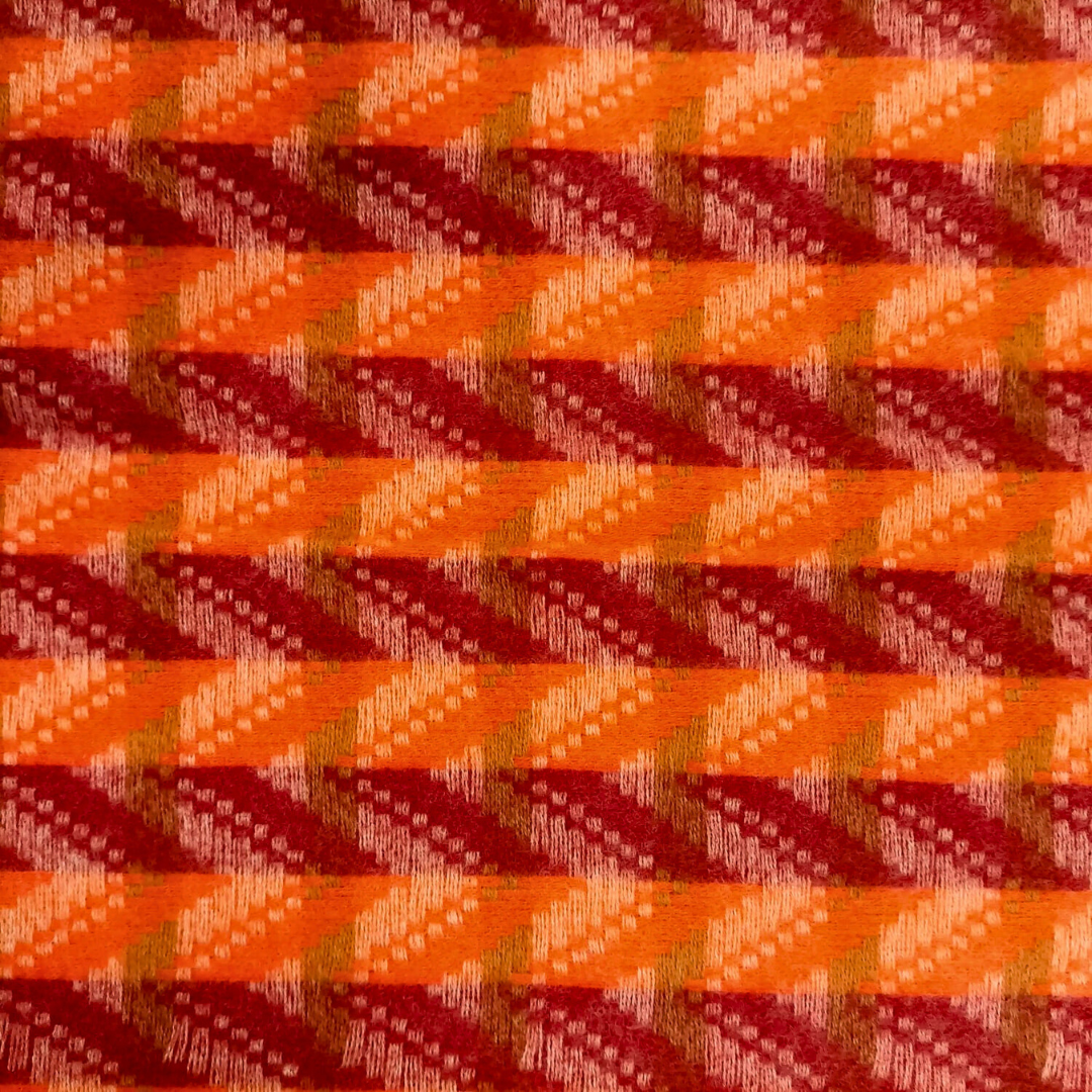 Sciarpa a fantasia geometrica Arancio e Bordò