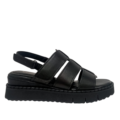 Sandalo Nero in pelle TAMARIS