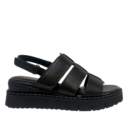 Sandalo Nero in pelle TAMARIS