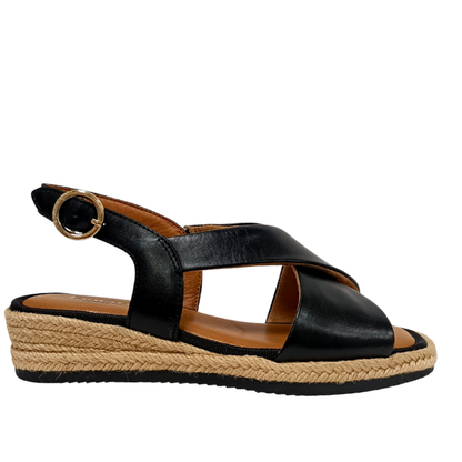 Sandalo Nero con fasce incrociate TAMARIS COMFORT