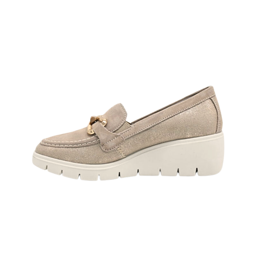 Mocassini Beige con zeppa ENVAL SOFT