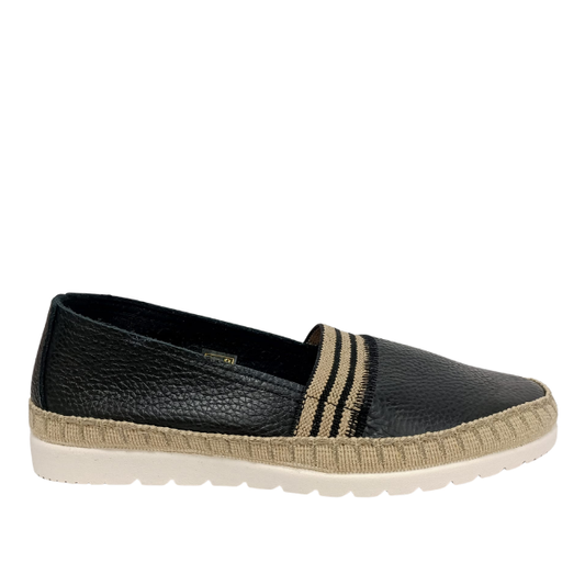 Espadrillas Nero in pelle  MEDITTERANEA