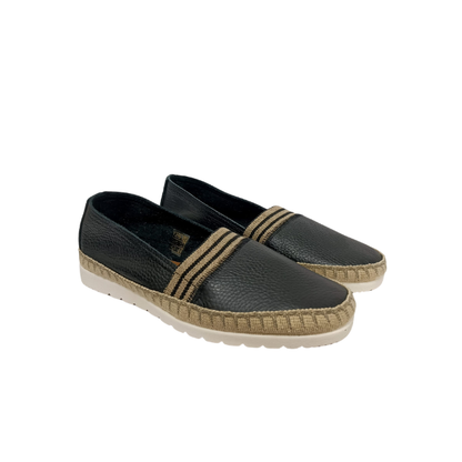 Espadrillas Nero in pelle  MEDITTERANEA
