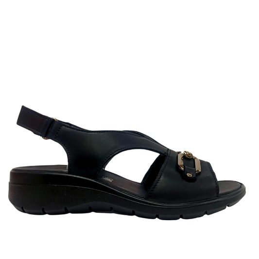 Sandalo Nero in pelle ENVAL SOFT