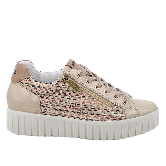 Sneakers  in tessuto e pelle con zip IGI&CO