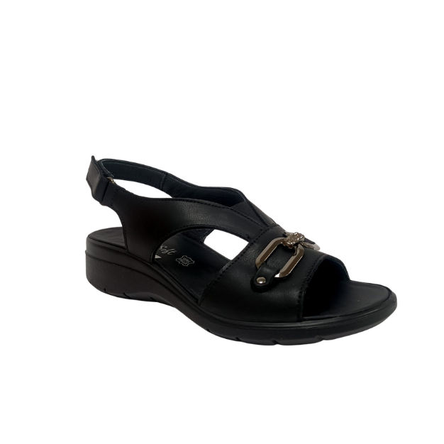 Sandalo Nero in pelle ENVAL SOFT