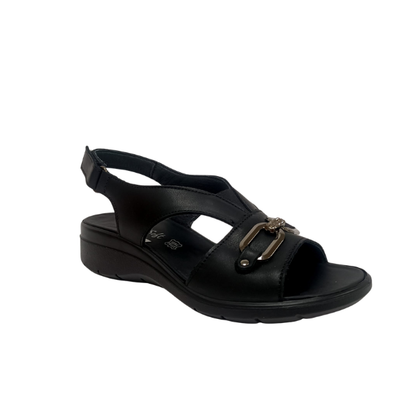 Sandalo Nero in pelle ENVAL SOFT