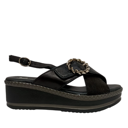 Sandalo Nero in pelle SUSIMODA