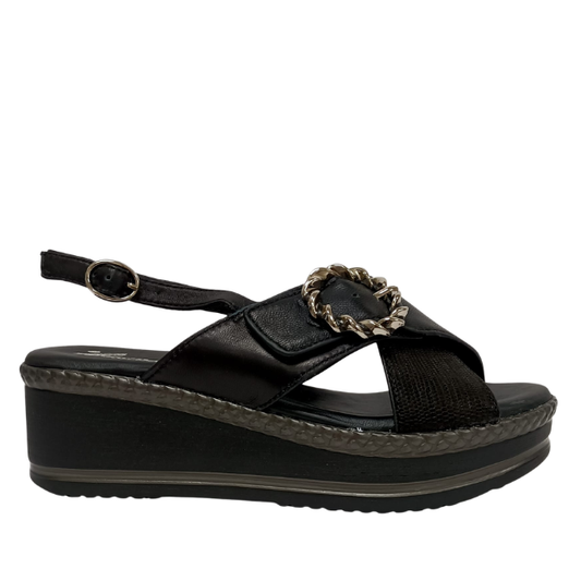 Sandalo Nero in pelle SUSIMODA