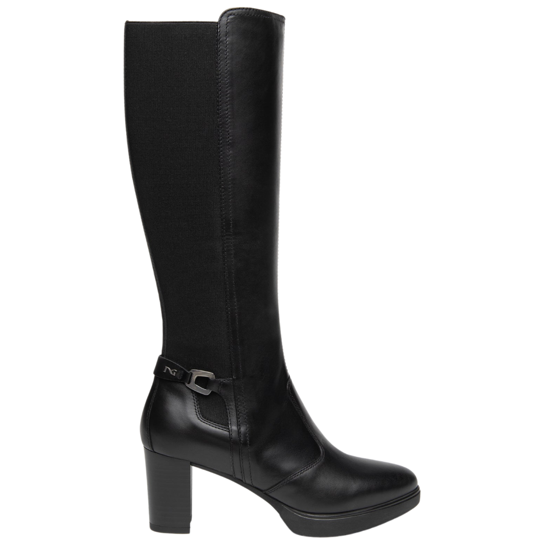 Stivale Nero in pelle con inserti elasticizzati NeroGiardini