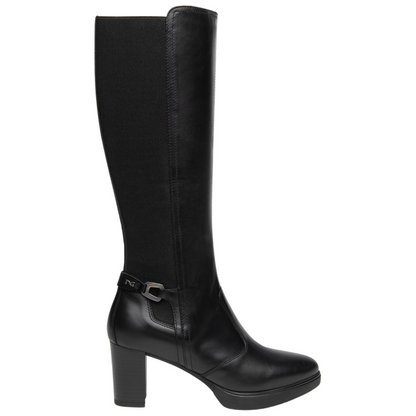 Stivale Nero in pelle con inserti elasticizzati NeroGiardini