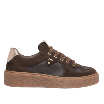 Sneaker Marrone in pelle e camoscio NeroGiardini