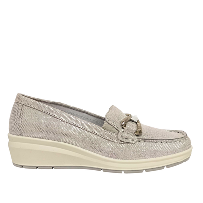 Mocassini argento in pelle ENVAL SOFT